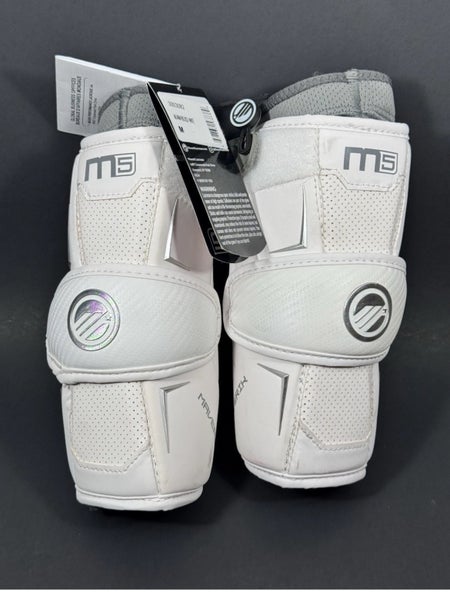 Maverik M5 White Lacrosse Arm Pads Size: Medium