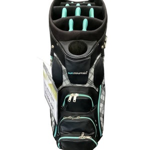 Used Sun Mountain 14 WAY CART BAG Mens Cart Bag Black And Sky Blue 11347-S000252141