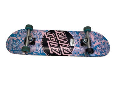 Used Santa Cruz PINK AND BLUE BOARD Complete Skateboard Carolina Blue Regular 11347-S000252115