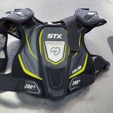 Used STX STALLION 200+ NOCSAE Lacrosse Shoulder Pads Black SM 11497-S000150783