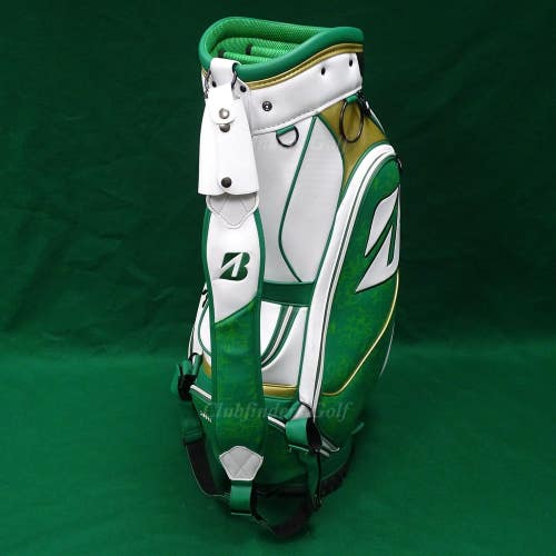 Bridgestone 2025 Spring Green/White/Gold Masters 10.5" OD Staff Bag w/ Raincover
