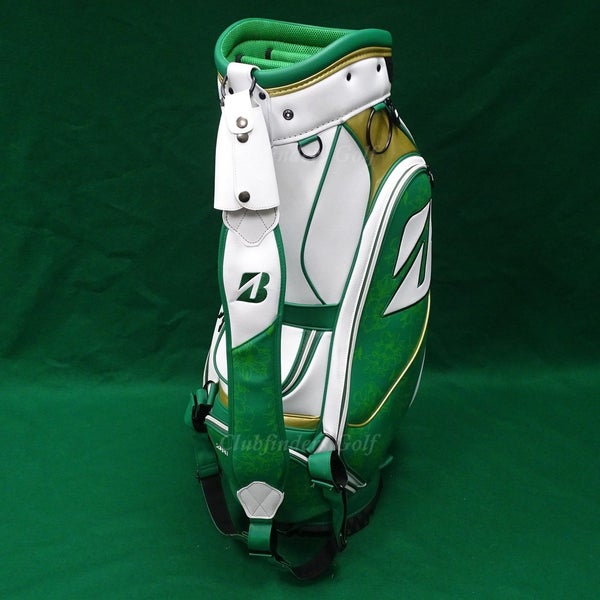 Bridgestone 2025 Spring Green/White/Gold Masters 10.5" OD Staff Bag w/ Raincover