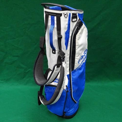 Ping Hoofer Lite Royal/White/Black 4-Way Gold Stand Bag w/ Raincover