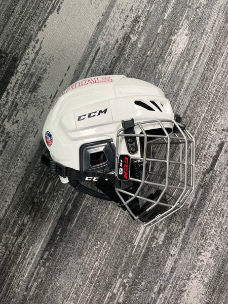 White JR CCM FL3DS Helmet (Used)