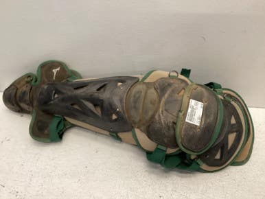 Used Mizuno SAMURAI Catchers Leg Guards Green Adult 11443-S000196379