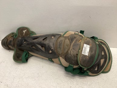 Used Mizuno SAMURAI Catchers Leg Guards Green Adult 11443-S000196379