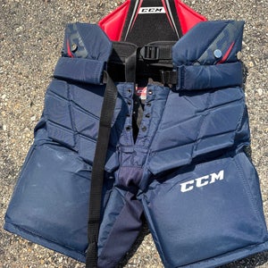 Blue Junior Large CCM Axis A1.5 Hockey Goalie Pants (Used)