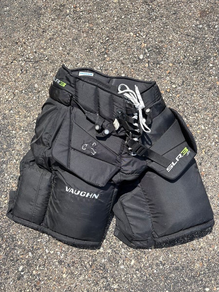 Black Junior Large Vaughn Ventus SLR3 Hockey Goalie Pants (Used)