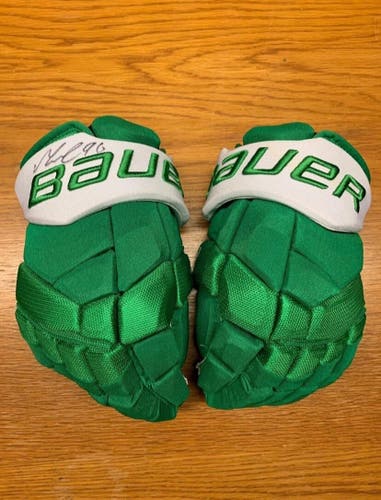 Bauer Supreme 2S Pro Stock Game Used Hockey Gloves 14" Short Cuff Wild Reverse Retro