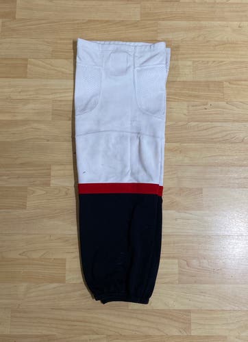 Large White Black & Red Hockey Socks