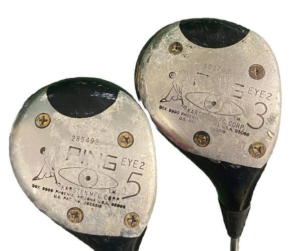Ping Eye2 Karsten Wood Set 3W,5W Red Dot Men's RH Stiff Steel Good Wrap Grips