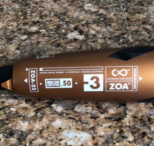 DeMarini ZOA Drop -3 BBCOR Baseball Bat 33” 30oz ZOA-22 Composite 2022