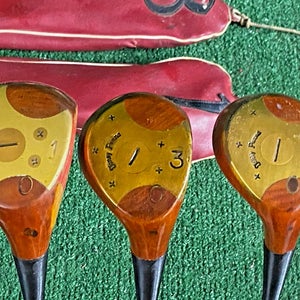 Toney Penna Persimmon RH Wood Set Model 65 1w,3w,4w Penna-Flex Stiff Steel HC's