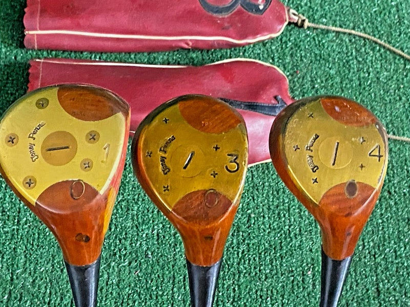 Toney Penna Persimmon RH Wood Set Model 65 1w,3w,4w Penna-Flex Stiff Steel HC's