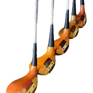 Genuine USA Persimmon Wood Set Hagen Crenshaw Driver, Triumph 2w,3w,4w,5w RH WOW