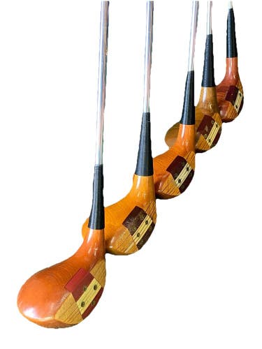 Genuine USA Persimmon Wood Set Hagen Crenshaw Driver, Triumph 2w,3w,4w,5w RH WOW