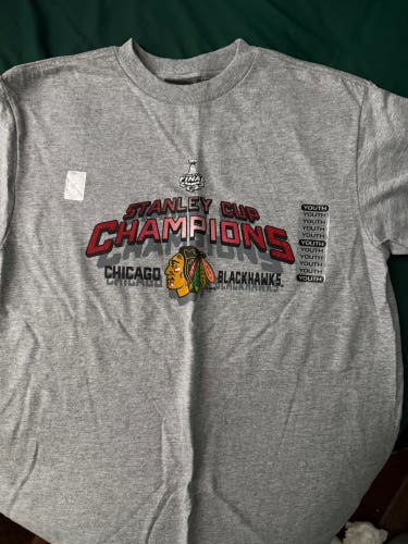 Chicago Blackhawks Stanley Cup Champions 2013 Youth Shirt(New)