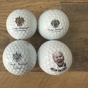 4 TRUMP NATIONAL GOLF BALLS LOS ANGELESS, DORAL, BIDEN