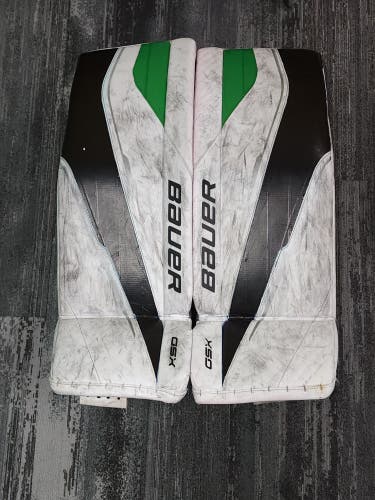 White 34" Senior Bauer GSX Goalie Leg Pads (Used)