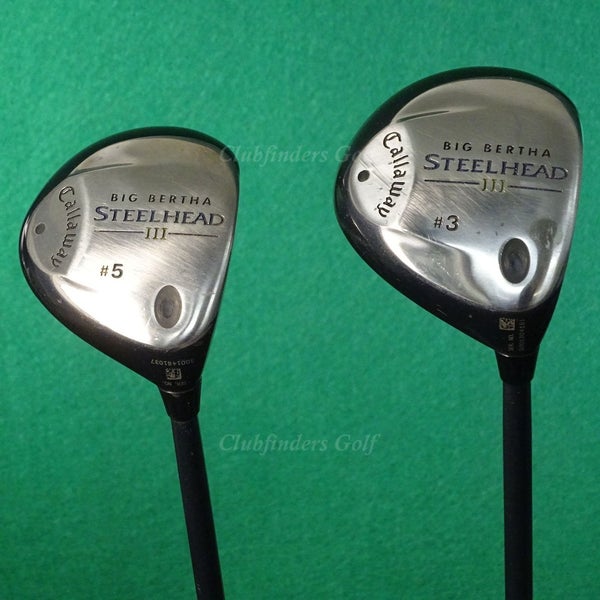 Callaway Big Bertha Steelhead III 3 & 5 Woods Factory Graphite Light SET OF 2