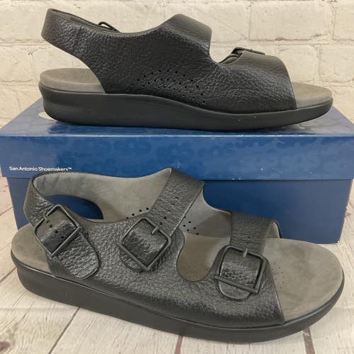 SAS 1760-013 Women's RELAXED Leather Heel Strap Sandals Black US 7.5 N