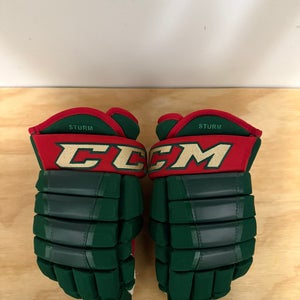 Used Minnesota Wild CCM HG97 gloves size 14