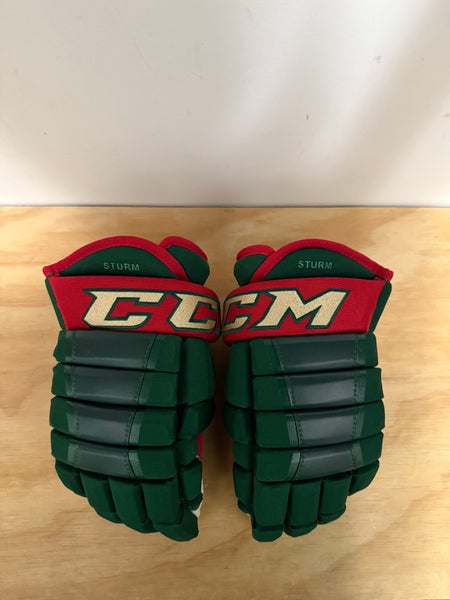 Used Minnesota Wild CCM HG97 gloves size 14