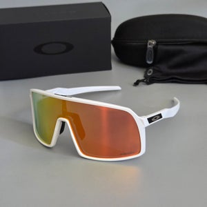 Oakley Sutro Shield Sunglasses Matte White Frame Orange Mirror Prizm Lens