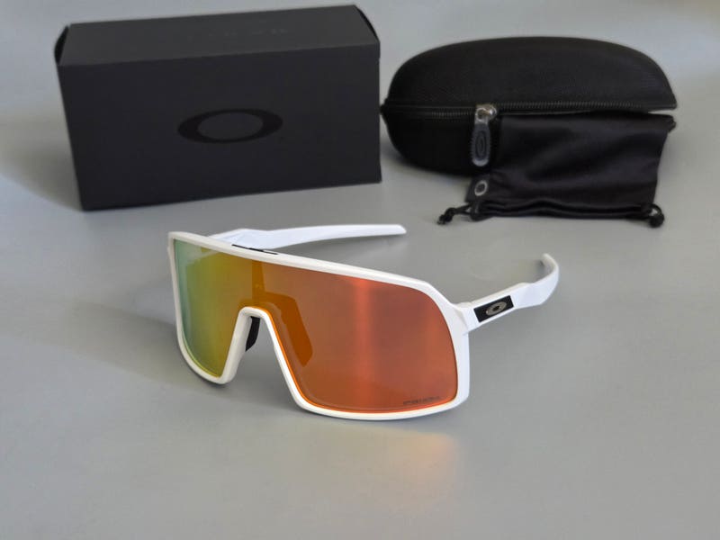 Oakley Sutro Shield Sunglasses Matte White Frame Orange  display picture 1