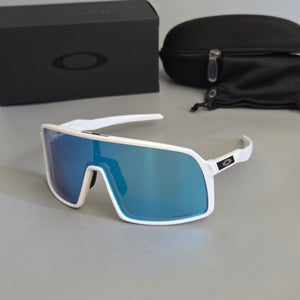 Oakley Sutro Shield Sunglasses Matte White Frame Blue Mirror Prizm Lens