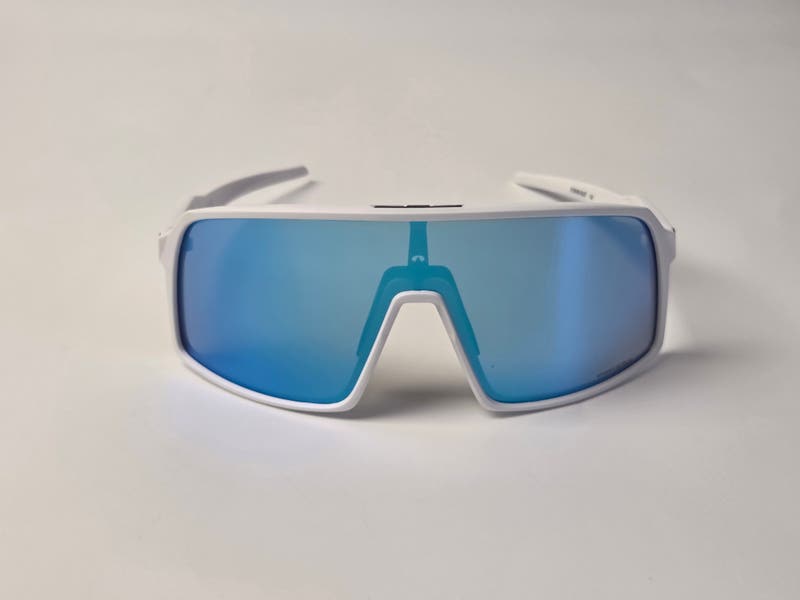 Oakley Sutro Shield Sunglasses Matte White Frame Blue Mirror  display picture 2