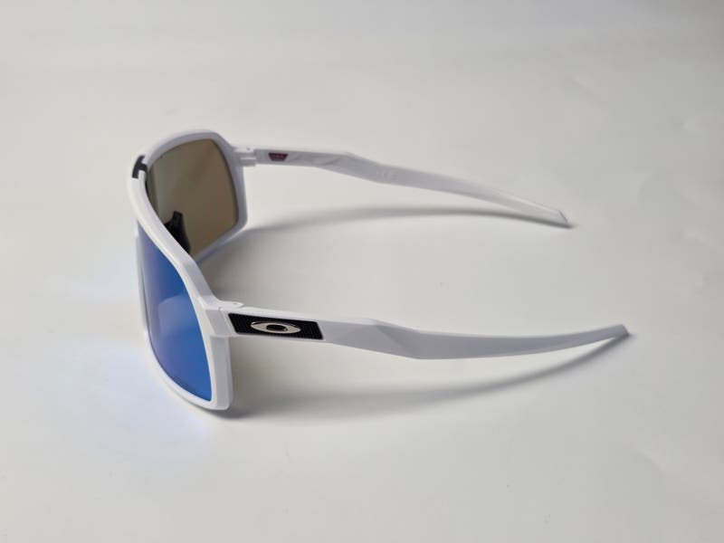 Oakley Sutro Shield Sunglasses Matte White Frame Blue Mirror  display picture 3
