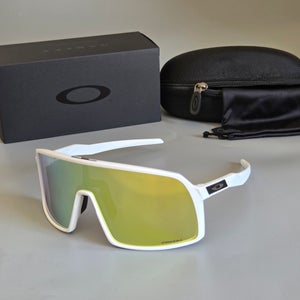 Oakley Sutro Shield Sunglasses Matte White Frame Gold Mirror Prizm Lens