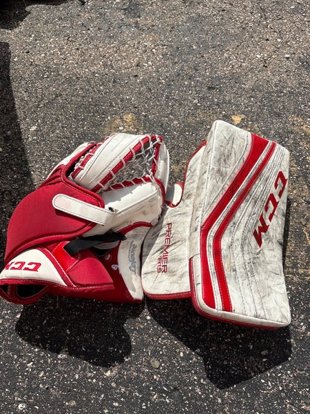Intermediate CCM Premier R1.9 Goalie Gloves & Blockers Regular (Used)