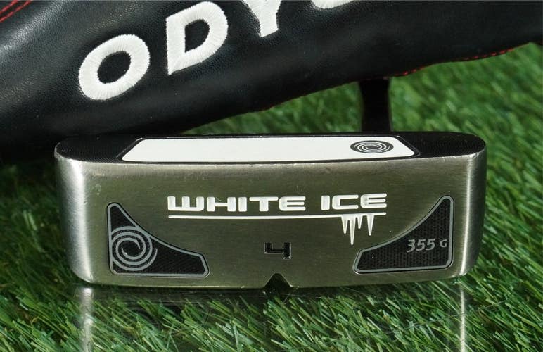 ODYSSEY WHITE ICE 355 G 4 34 BLADE PUTTER STEEL SHAFT RH + HEAD COVER ~ NICE!!