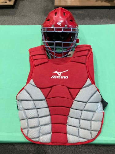 Used Senior Softball Catcher's Chest Protector & Mask Combo | Mizuno Chest, Easton Mask