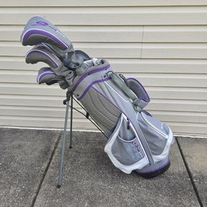 Adams Speedline Womens Complete 10 Club Golf Set With Bag Gray Purple Right RH
