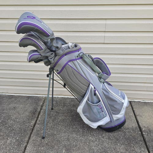 Adams Speedline Womens Complete 10 Club Golf Set With Bag Gray Purple Right RH