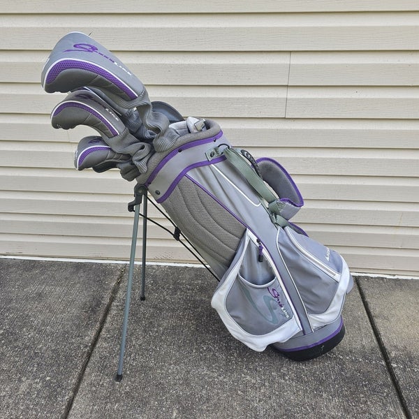 Adams Speedline Womens Complete 10 Club Golf Set With Bag Gray Purple Right RH