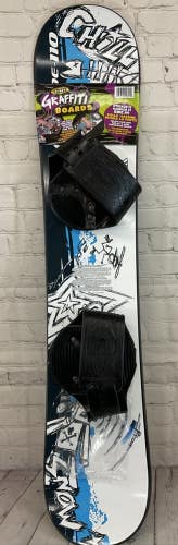 EMSCO Youth Beginners Freeride Snow Board Bolted Adjustable Foot Bindings Blue