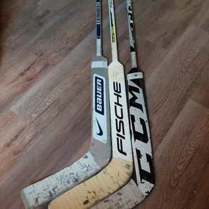 Junior CCM Eflex 5.5 Full Right Goalie Stick 21"" Paddle (Used) w 2 Practice Sticks