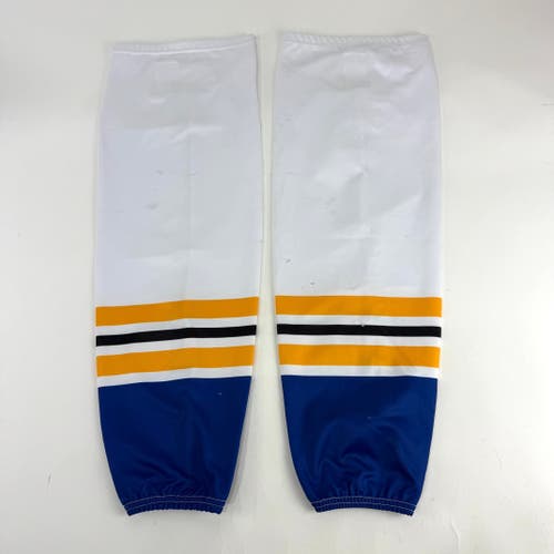 Used White, Royal, and Yellow Socks | 32"