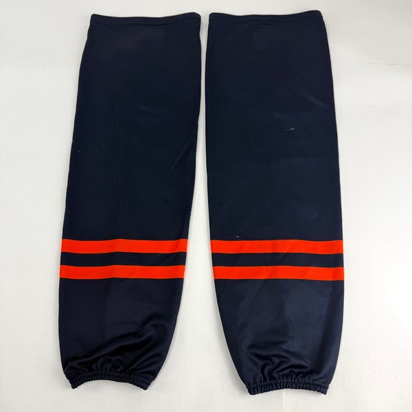 Used Once Navy and Orange Socks | 32"