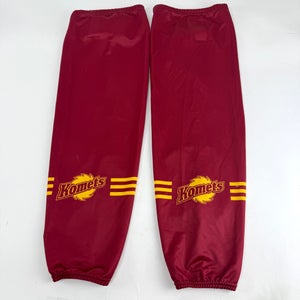 Used Once Maroon and Yellow Ft Wayne Komets Socks | 32"