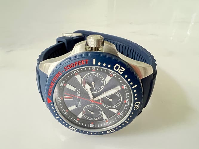 Nautica 100 meters 330 feet Water resistant NAPJBC009 stainless steel blue Watch