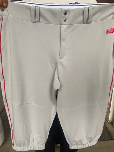 New Gray Men's 2XL Game Pants|| Knickers with Red Pipe