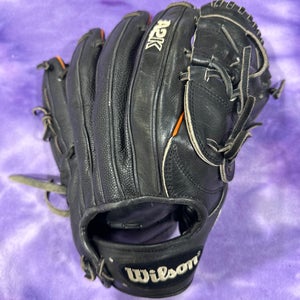Black Wilson A2K RH Pitcher's Baseball Glove 12" (Used)