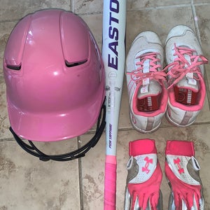 Youth Female Softball Lot - Cleats, Bat, Helmet, Gloves
