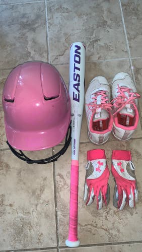 Youth Female Softball Lot - Cleats, Bat, Helmet, Gloves