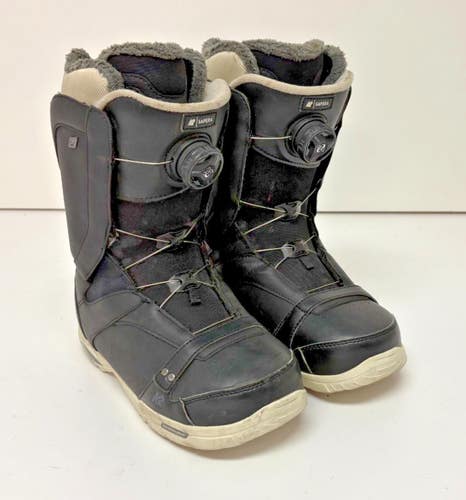 K2 Sapera Black Leather Boa-Coiler All-Mountain Snowboard Boots US 7 EU 38